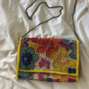 Brand New Anthro Beaded Floral Bag